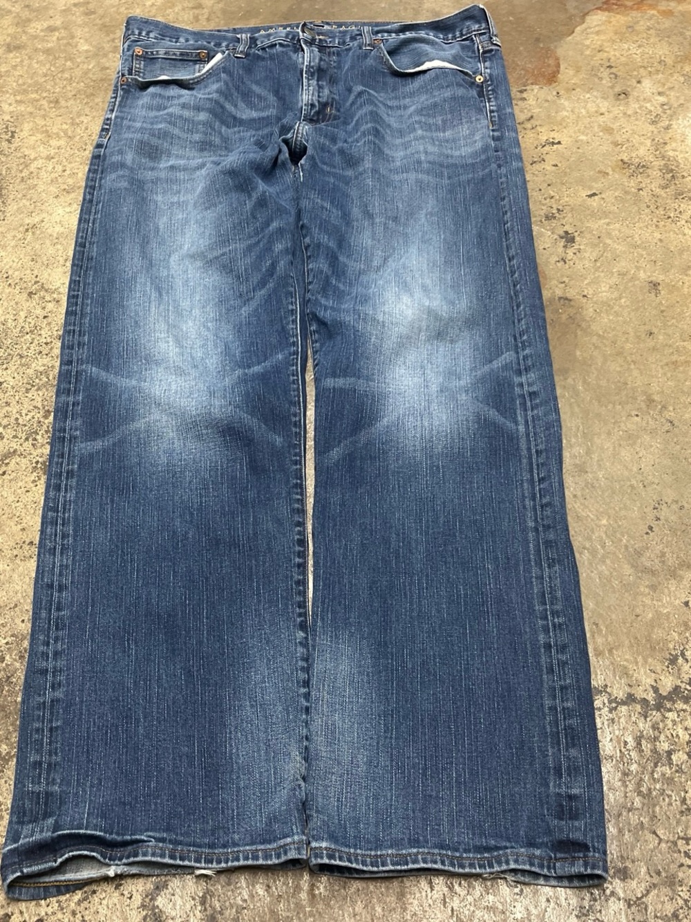 Y2K American Eagle Loose Jeans Men’s 38 x 34 Faded Heavyweight Grunge Skater 00s